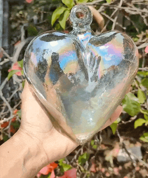 Recycled Blown Glass Heart